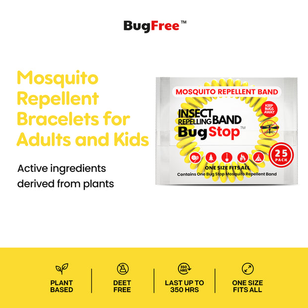 Mosquito Repellent Bracelets (25 Pack) DEET-Free Mosquito Bands