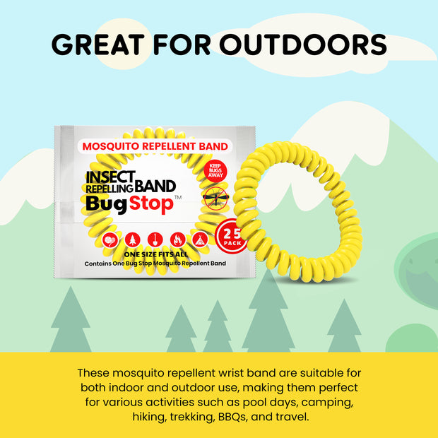 Mosquito Repellent Bracelets (25 Pack) DEET-Free Mosquito Bands